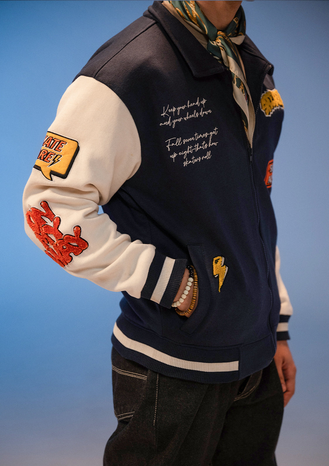 Unisex Sterick Force Navy Blue Varsity Jacket