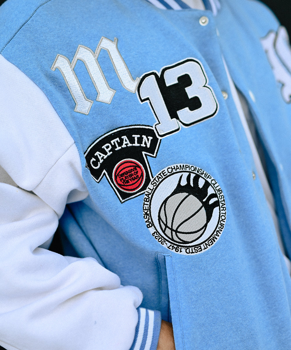 LA Sky Blue Letterman Jacket | Varsity Jackets | Sterick Wardrobe | Unisex
