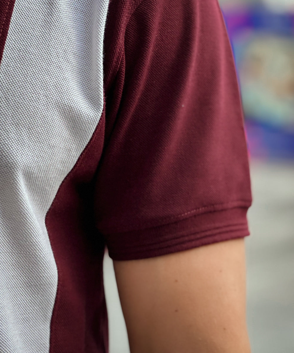 Maroon Reverie Sterick Men Maroon and White Button Down Polo