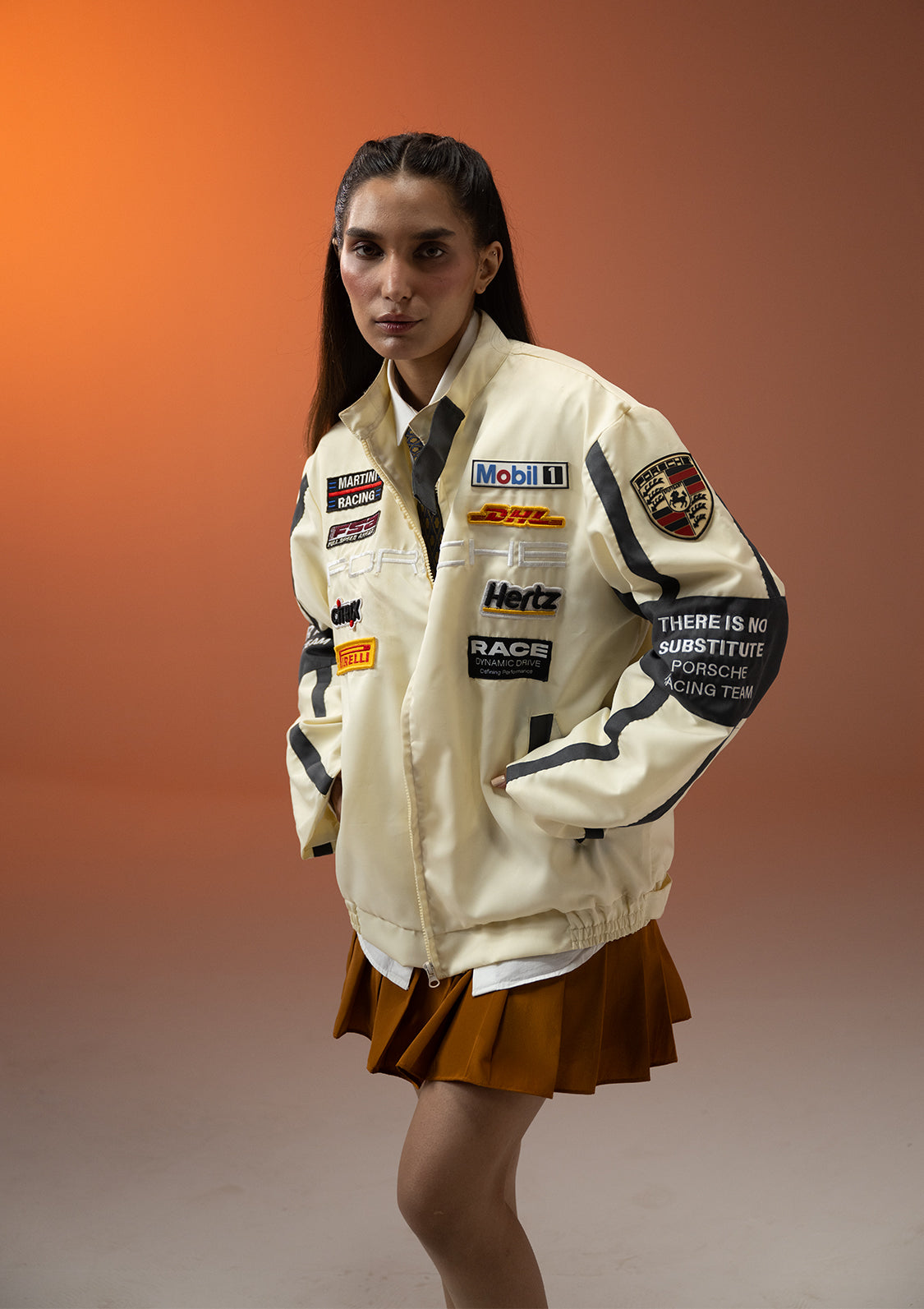 Sterick Unisex Apex Racer Beige & Grey Racer Jacket