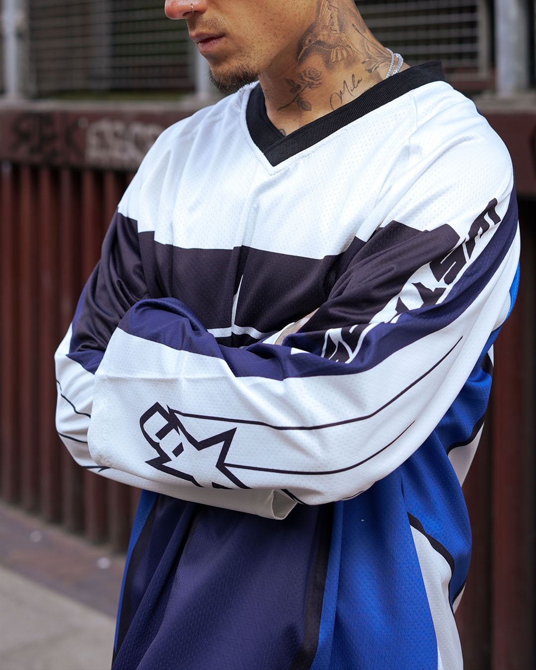 Sterick Nova: Oversized Navy & White Streetwear Jersey