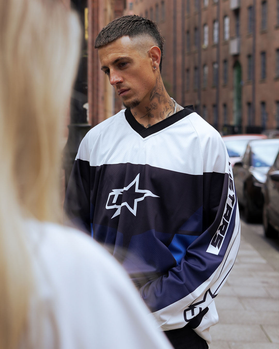 Sterick Nova: Oversized Navy & White Streetwear Jersey