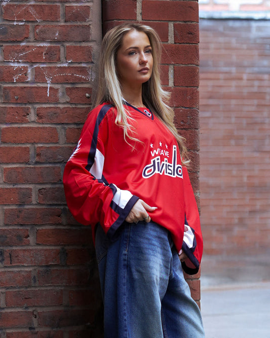 Sterick- The Division: Oversized Red & Navy Varsity Streetwear Jersey