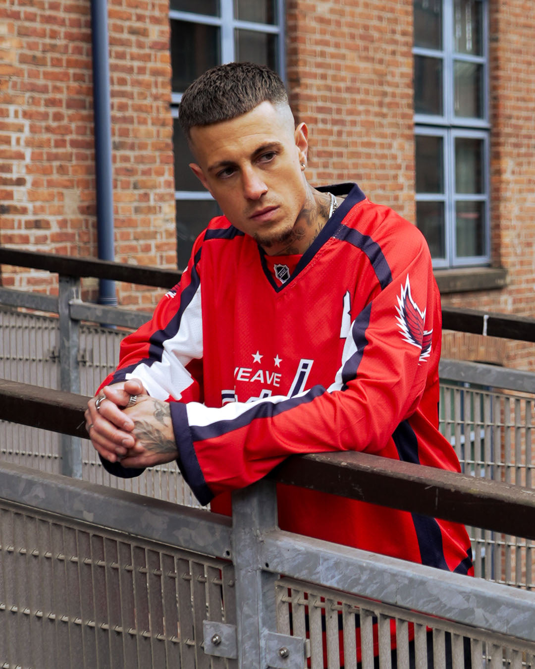 Sterick- The Division: Oversized Red & Navy Varsity Streetwear Jersey