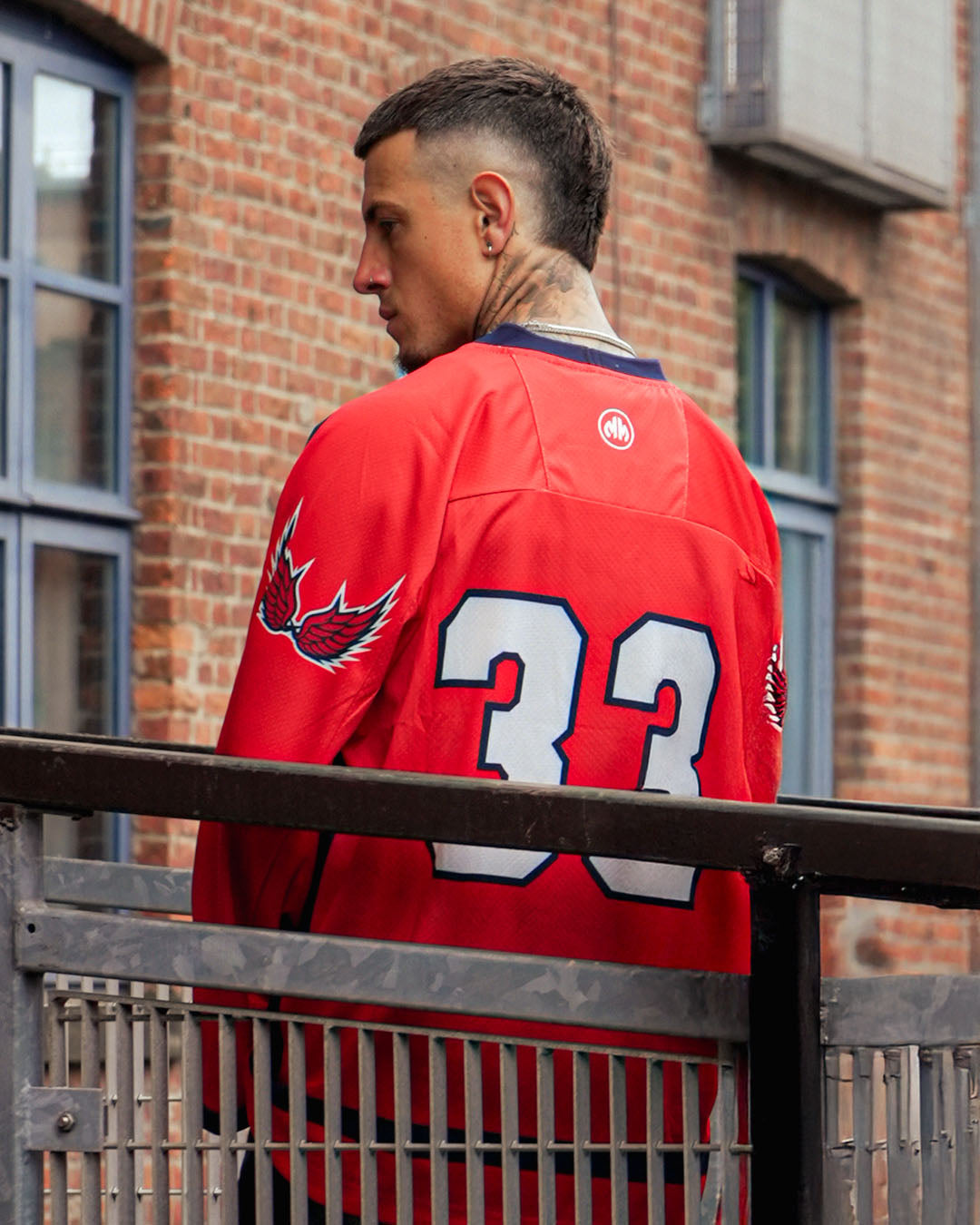 Sterick- The Division: Oversized Red & Navy Varsity Streetwear Jersey