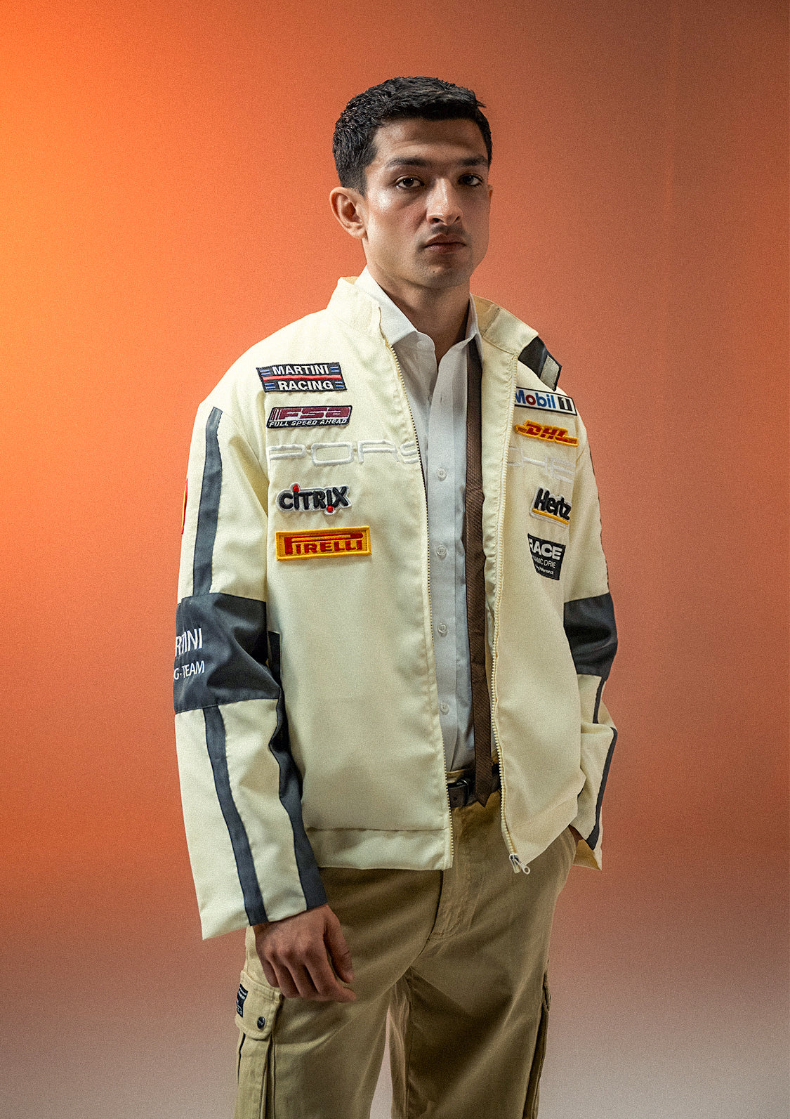 Sterick Unisex Apex Racer Beige & Grey Racer Jacket