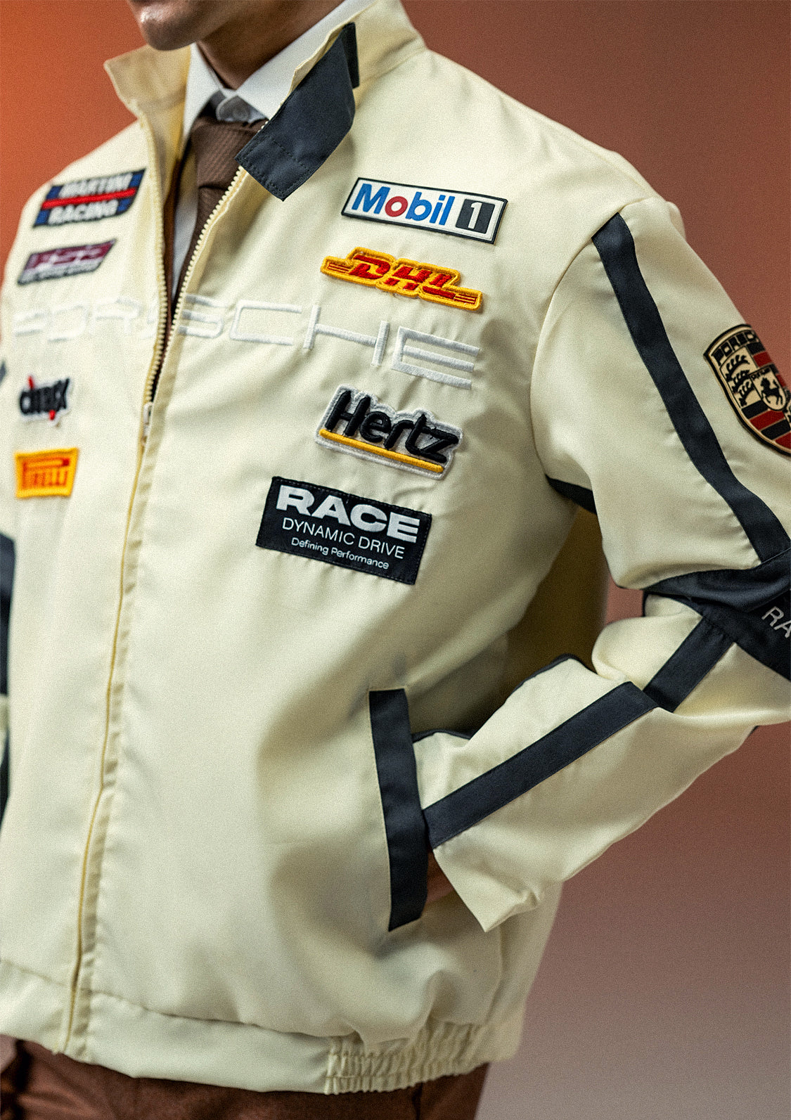 Sterick Unisex Apex Racer Beige & Grey Racer Jacket