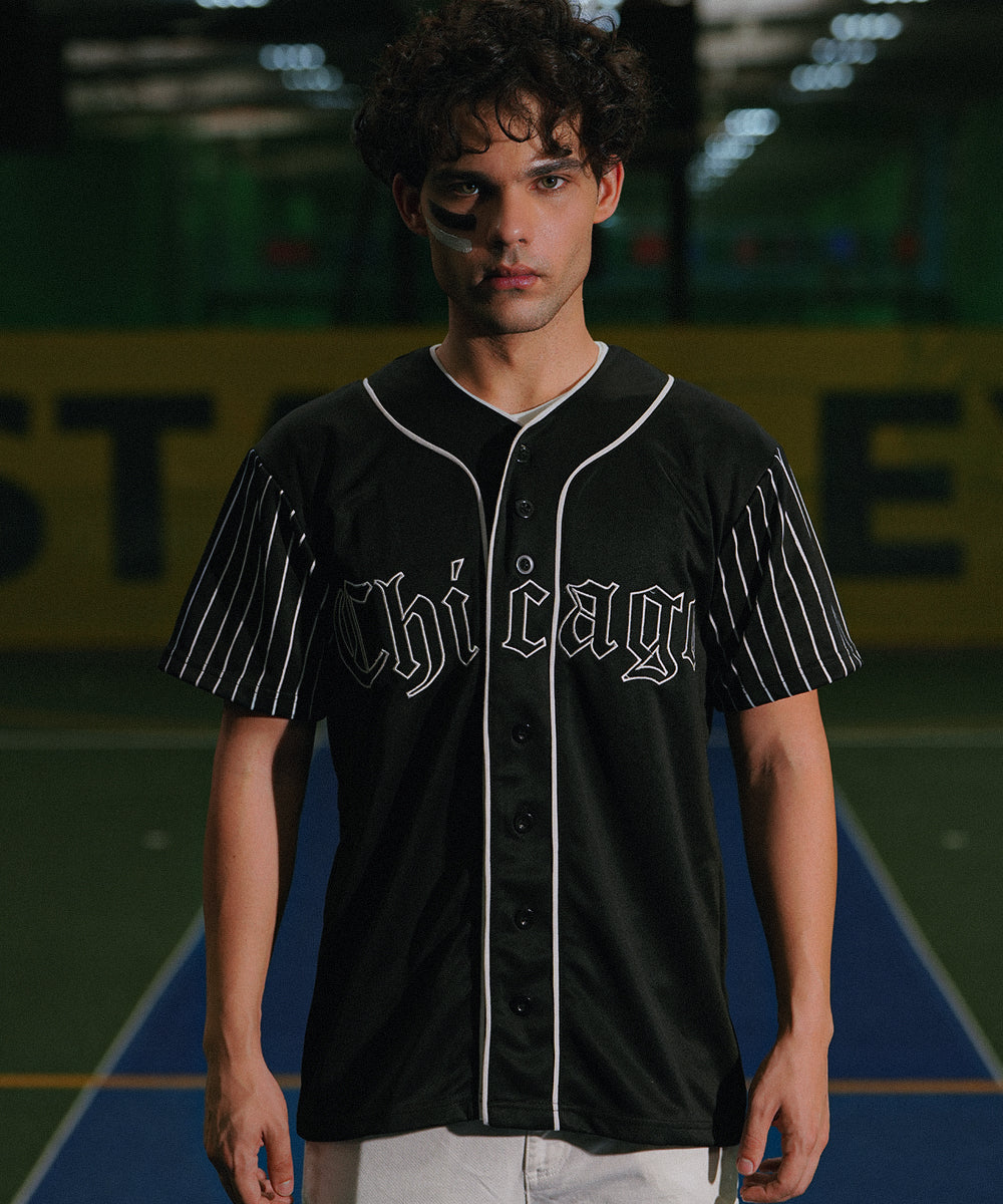 Unisex Sterick Stripe Chicago (Black) Baseball Jersey