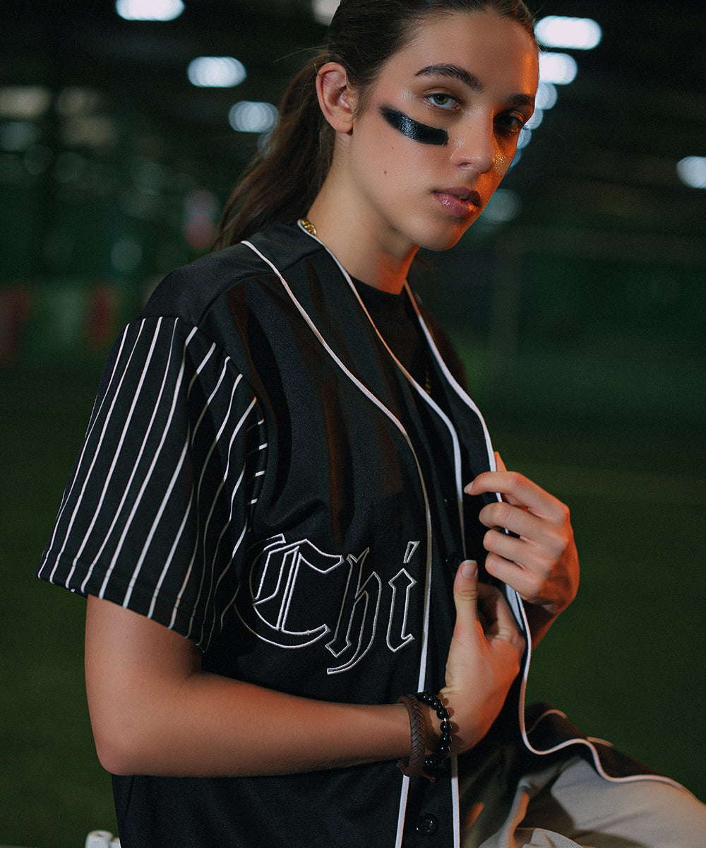 Unisex Sterick Stripe Chicago (Black) Baseball Jersey