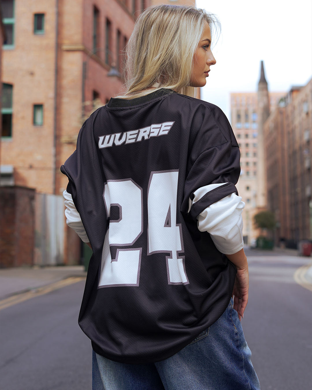Sterick NOIR: Black & White Oversized Streetwear Jersey
