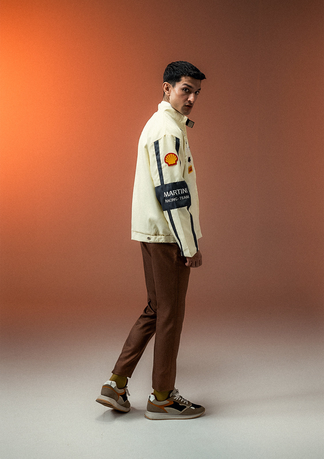Sterick Unisex Apex Racer Beige & Grey Racer Jacket
