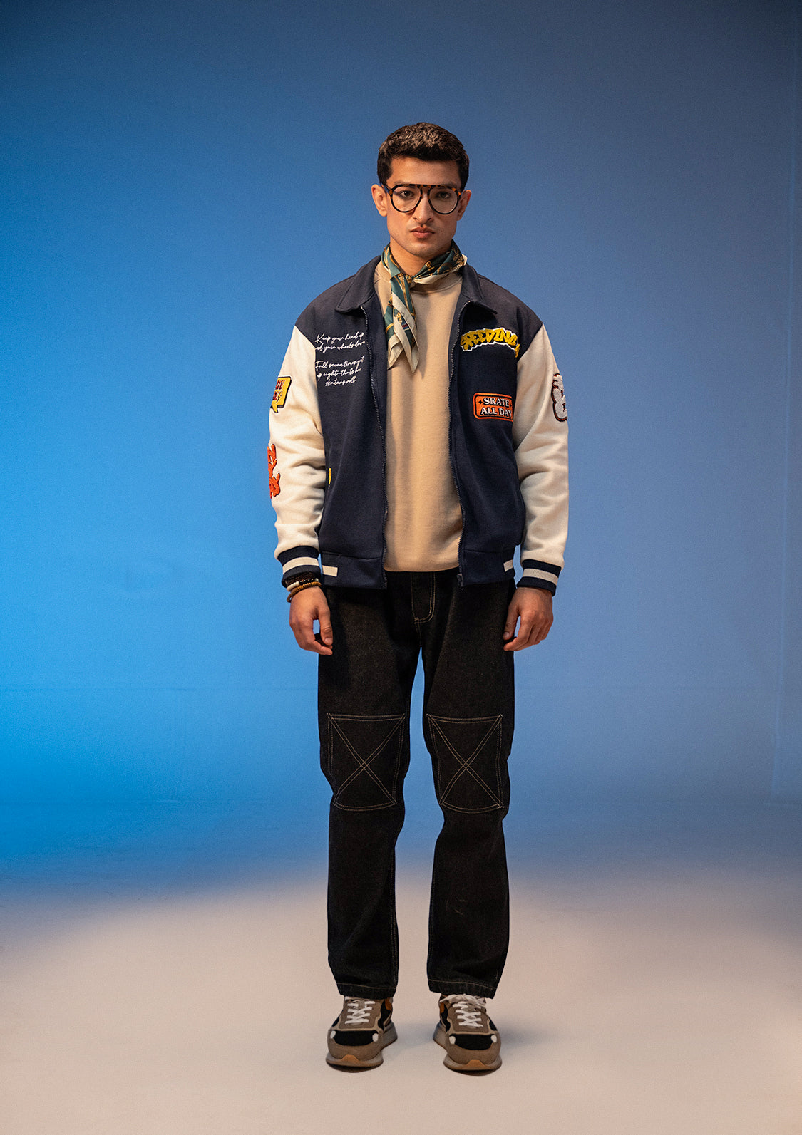 Unisex Sterick Force Navy Blue Varsity Jacket