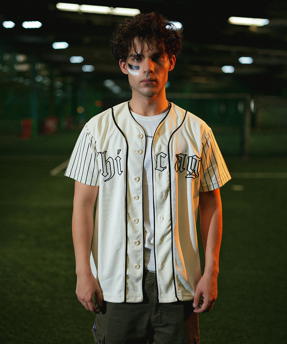 UNISEX Urban Stripe  Sterick Chicago (Off- White) Baseball Jersey