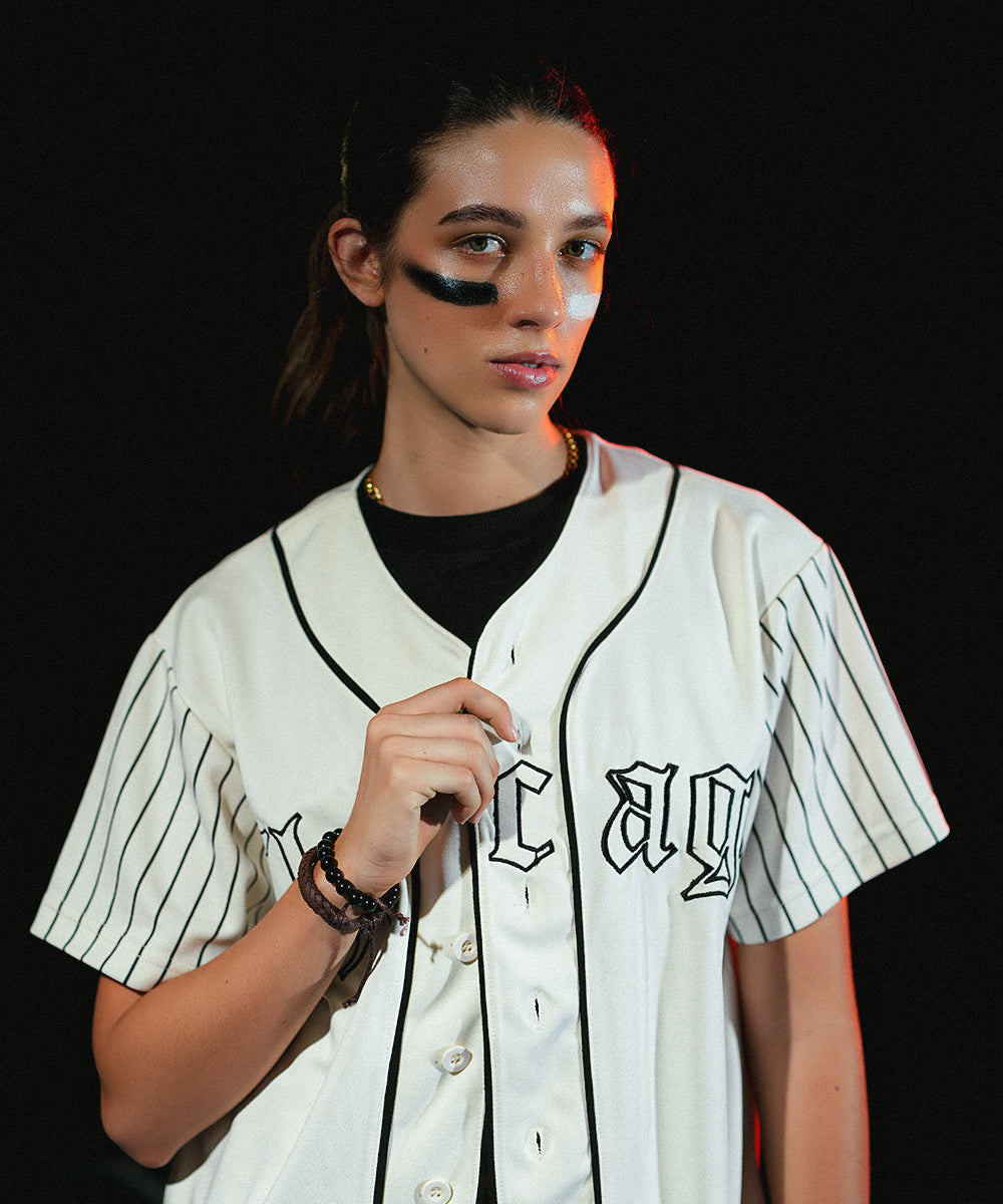 UNISEX Urban Stripe  Sterick Chicago (Off- White) Baseball Jersey