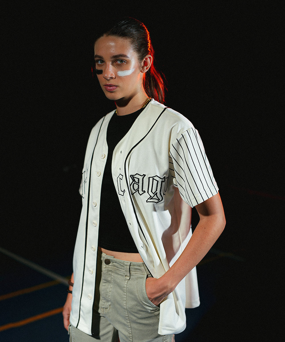 UNISEX Urban Stripe  Sterick Chicago (Off- White) Baseball Jersey