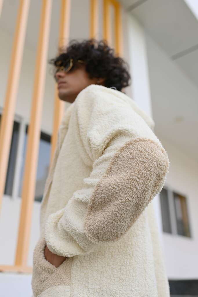 Sterick Men Arctic Ivory Sherpa Zipper Hoodie