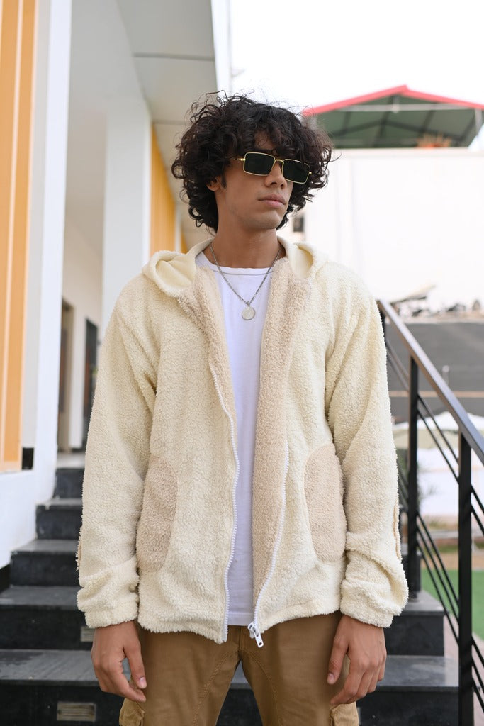 Sterick Men Arctic Ivory Sherpa Zipper Hoodie
